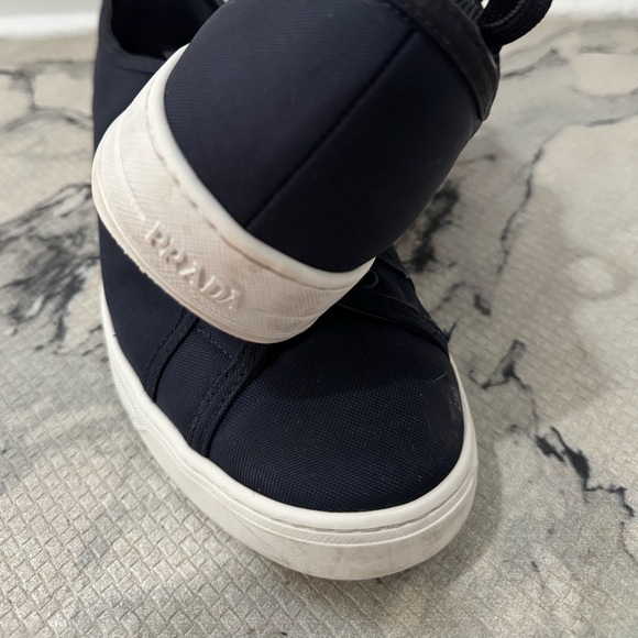 Prada White and Blue Boat Shoes Modern Elegance - Picture 1 of 4